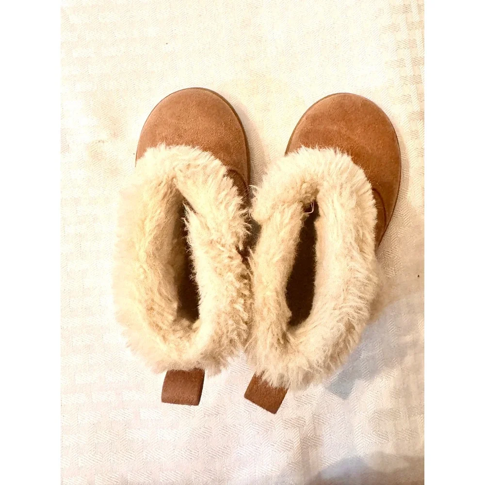 Wonder Nation Toddler Faux Shearling Boots Chestnut Brown Size 6